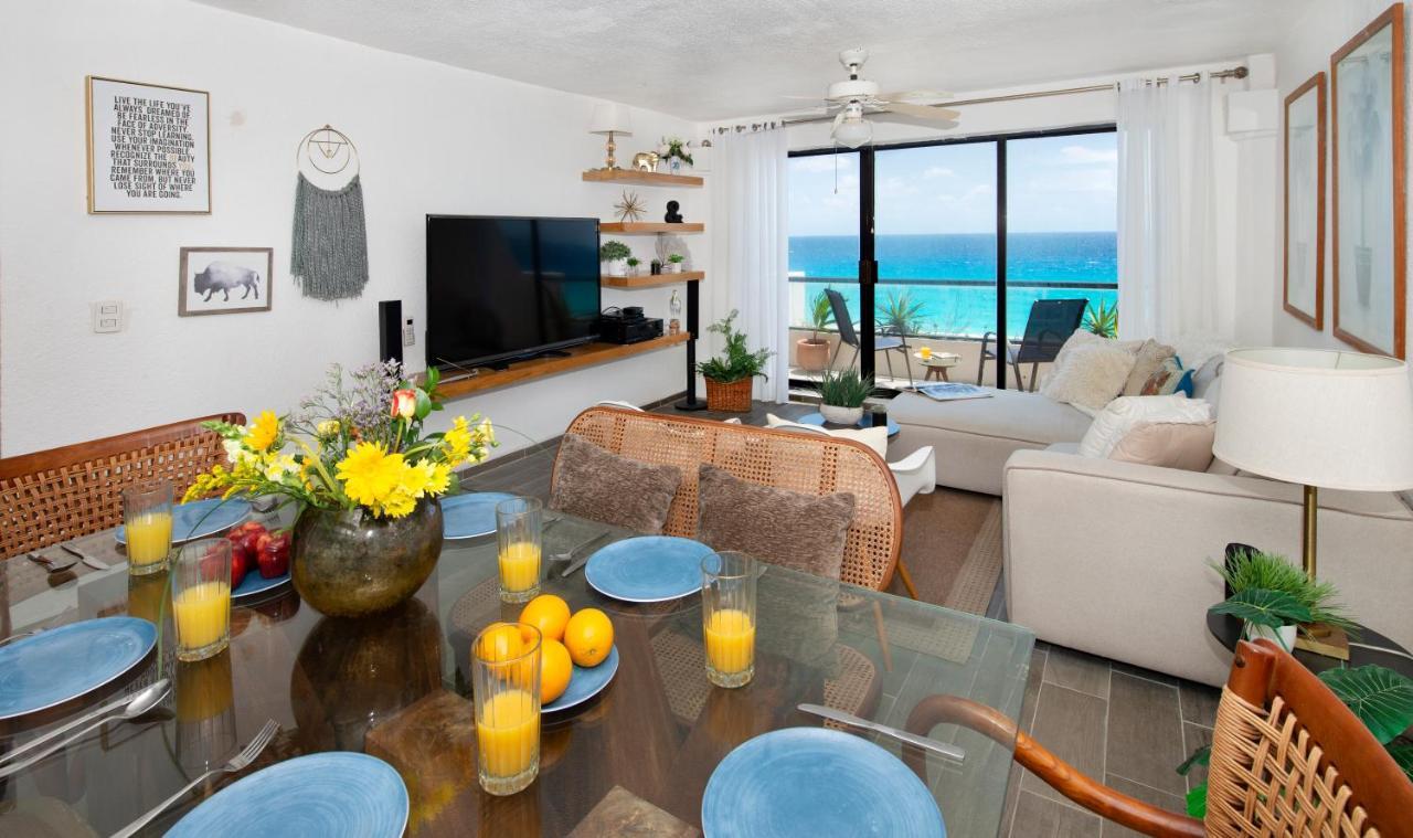 شقة Cozy Ocean Front Penthouse At Marlin Beach كانكون المظهر الخارجي الصورة