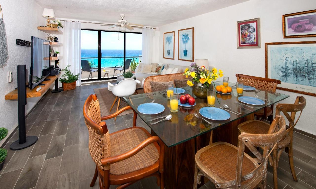 شقة Cozy Ocean Front Penthouse At Marlin Beach كانكون المظهر الخارجي الصورة